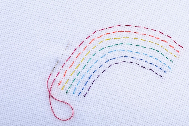 Детали вышивки крупным планом